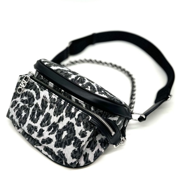 Michael Kors Medium Slater Sling Pack Chain Messenger Crossbody Bag Black Multi - Picture 2 of 11